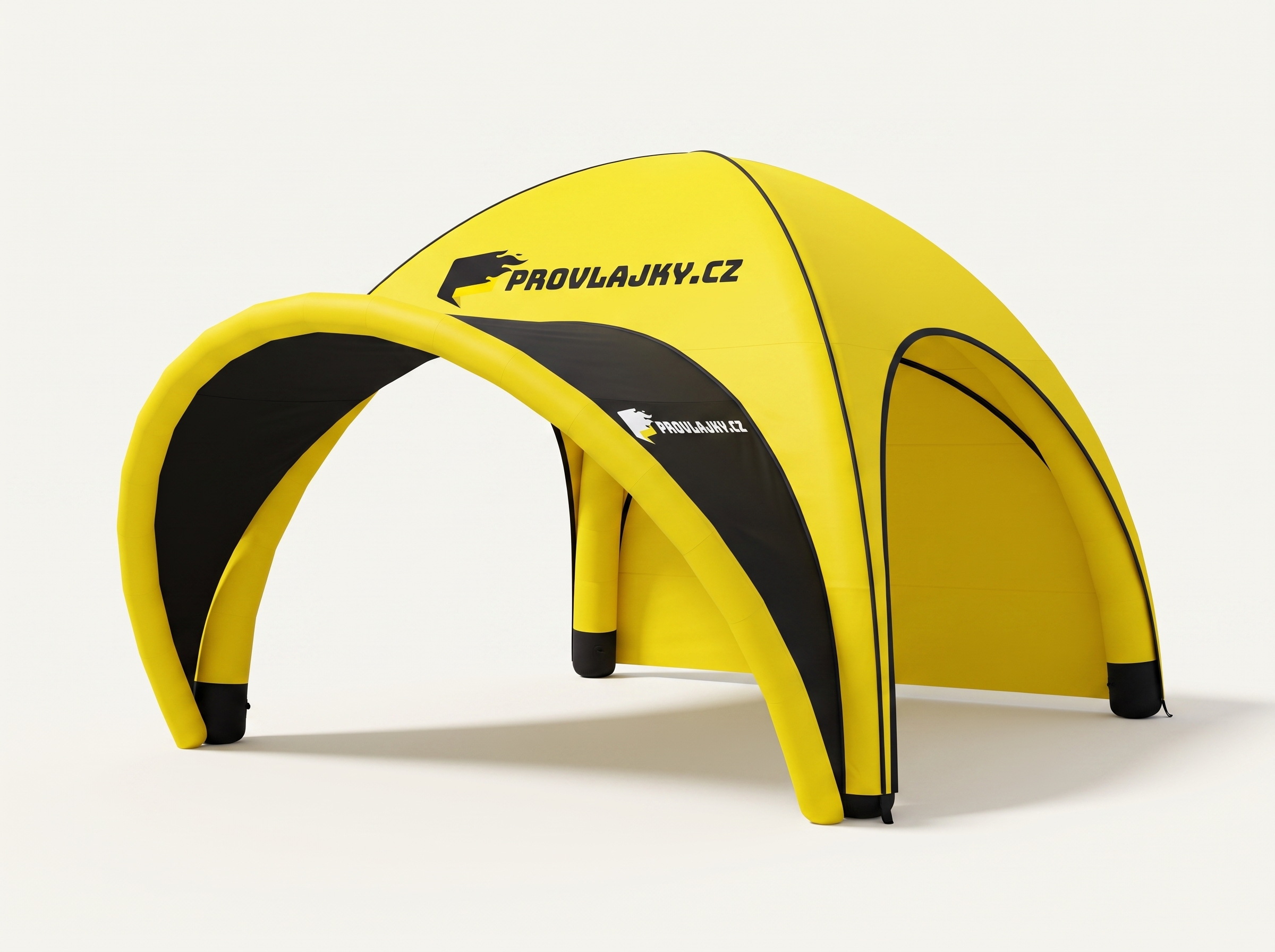 Nafukovací stan (tetrahedron) 3×3 m 3×3 m · střecha + vstupní stříška